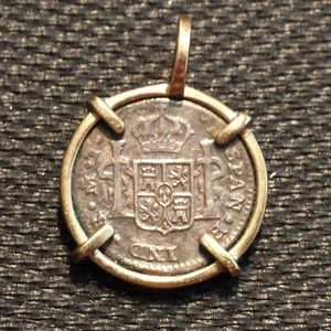 Carolus IV Dei Gratia Piece of Eight Coin Pendant